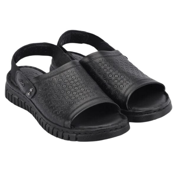 Forelli 38507 Alice-G Siyah Kadın Comfort Deri Sandalet
