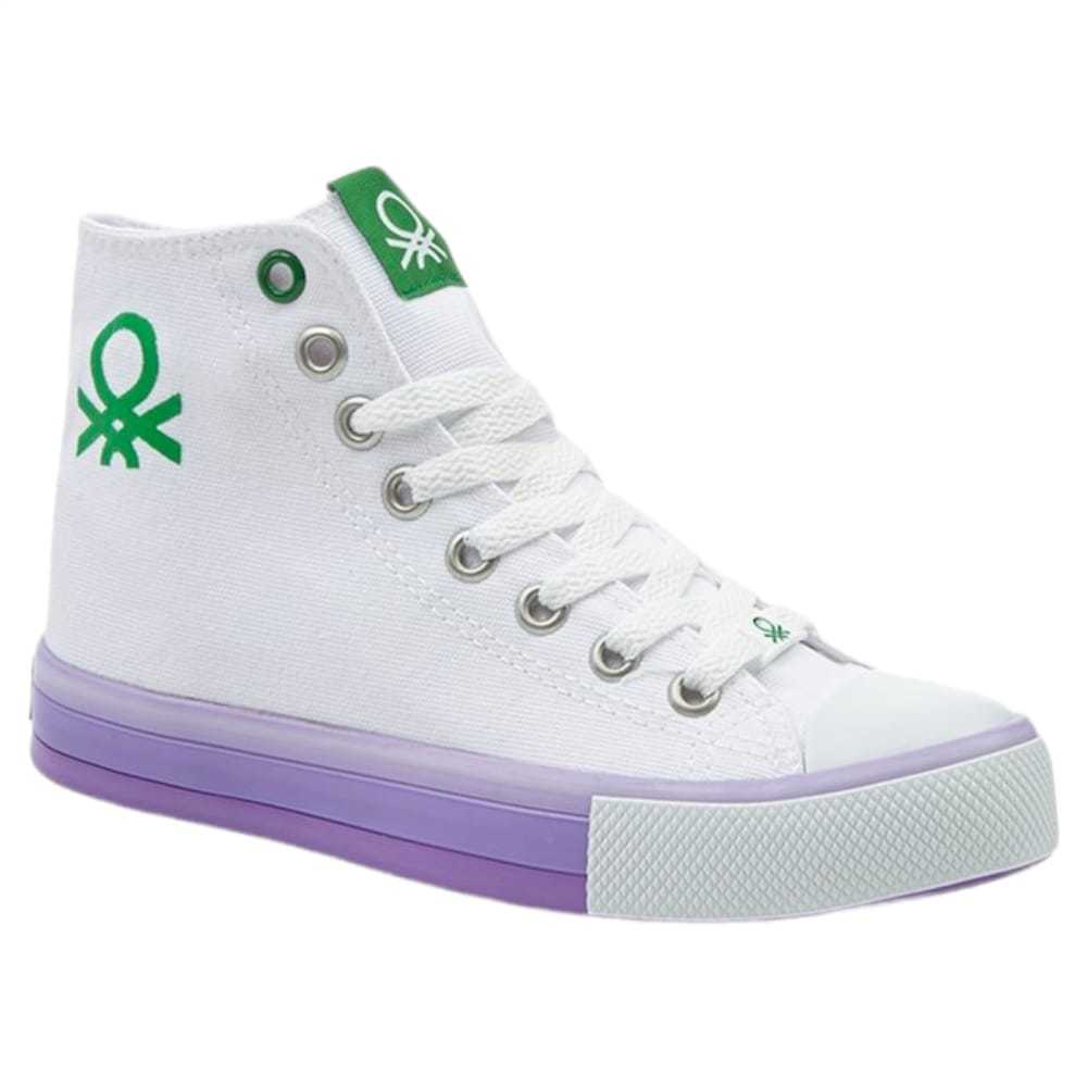 Benetton BN-30189 Beyaz Lila Kadın Spor Ayakkabı