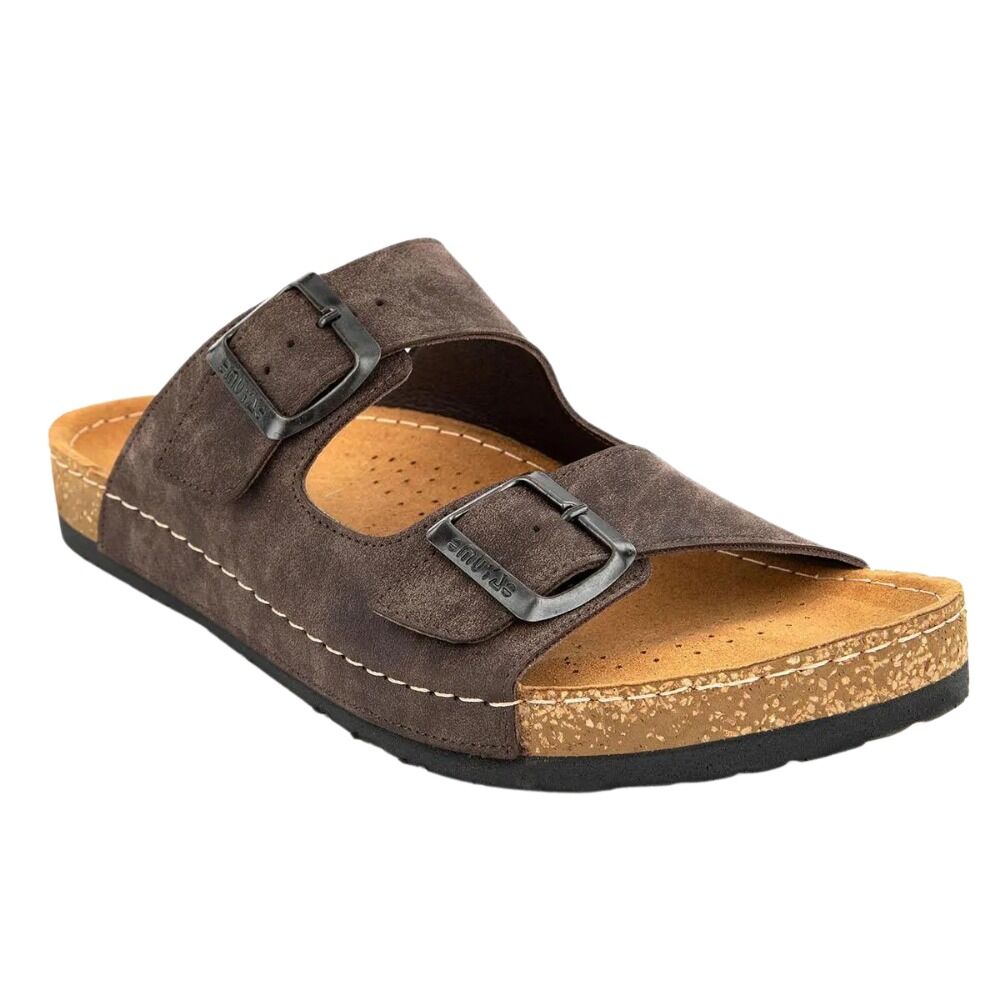 Muya 32402 Fleur Kahve Erkek Anatomik Topuk Dikeni Terlik