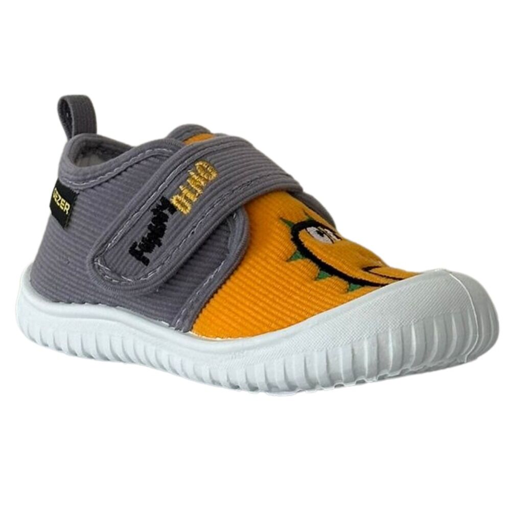 Gezer 3194 Gri/Sarı Çocuk Kreş Ev Ayakkabısı