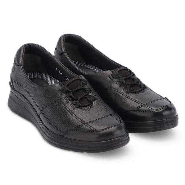 Forelli 21306-H Hefa Siyah Kadın Comfort Deri Ayakkabı