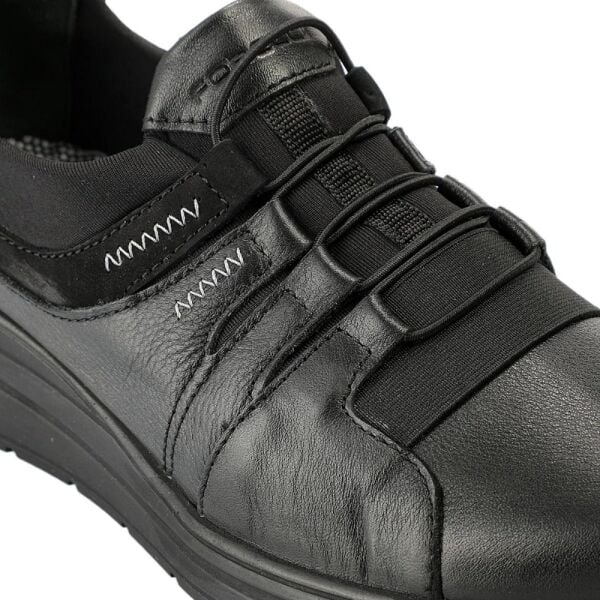 Forelli 21301-H Pink Siyah Kadın Comfort Deri Ayakkabı