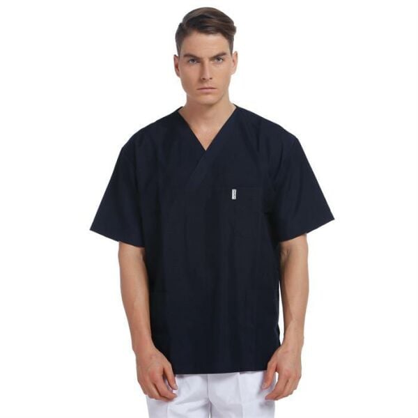 V Yaka Ceket Kısa Kol Lacivert