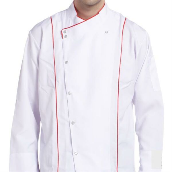 Aşçı Ceketi Beyaz Kırmızı Biyeli T Model