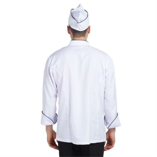 Aşçı Ceketi Beyaz Siyah Biyeli T Model