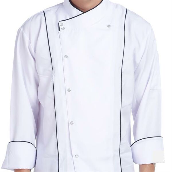 Aşçı Ceketi Beyaz Siyah Biyeli T Model