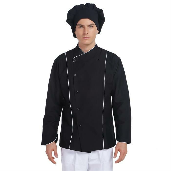 Aşçı Ceketi Siyah Gümüş Biyeli T Model