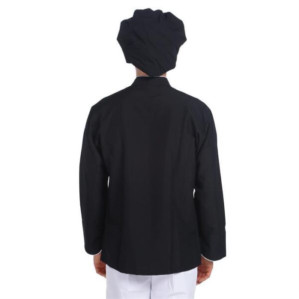 Aşçı Ceketi Siyah Gümüş Biyeli T Model