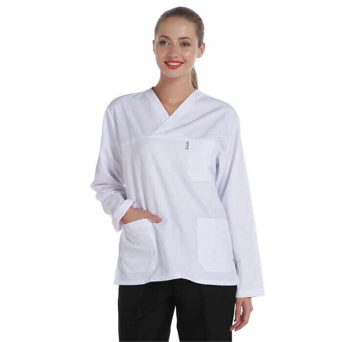 V Yaka Ceket Uzun Kol Beyaz