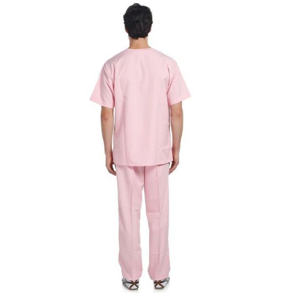 V Yaka Takım Kısa Kol Pembe