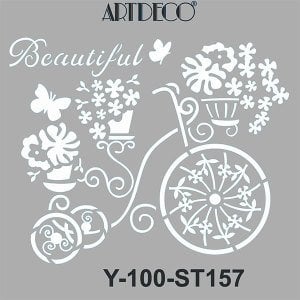 Artdeco Stencil 30x30cm Retro Bisiklet - 157