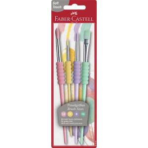 Faber Castell Fırça Seti Soft Touch 4'lü Pastel Renkler