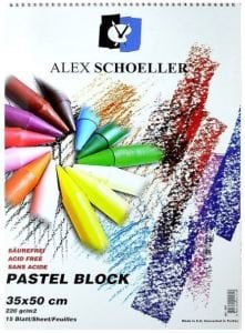 Alex Schoeller Pastel Resim Defteri Spiralli Renkli 35x50 15yp 220gr