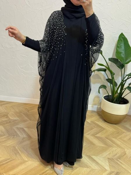 Kadın Jupe 9009 Taşlı Tül Abaya