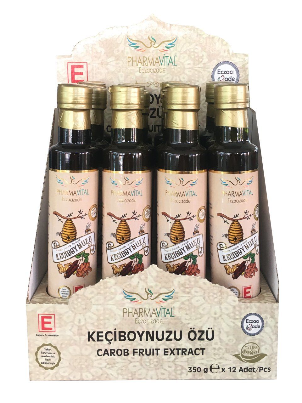 Propolisli Zencefilli Zerdeçallı Keçiboynuzu Özü 350 g-12'li Stand