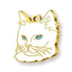 Altın Kaplama Van Kedisi Kedi Künyesi (Mavi Gözlü)