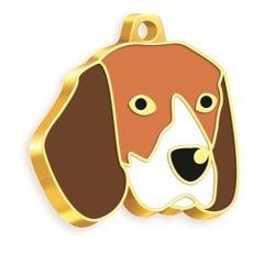 Altın Kaplama Beagle Köpek Künyesi