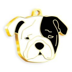 Altın Kaplama Bulldog Köpek Künyesi (Siyah Maskeli)