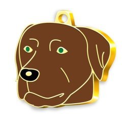 Altın Kaplama Chocolate Labrador Köpek Künyesi
