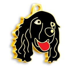 Altın Kaplama Cocker Köpek Künyesi (Siyah)