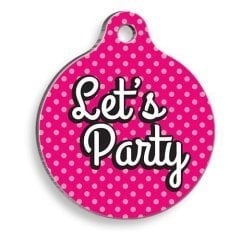 Let's Party Pembe Yuvarlak Kedi ve Köpek Künyesi