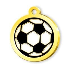 Altın Kaplama Futbol Topu Künye - Siyah Beyaz