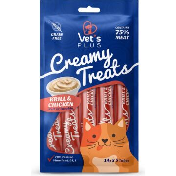 Vet's Plus Kril ve Tavuklu Sıvı Kedi Ödül Maması 14gr (5’li)