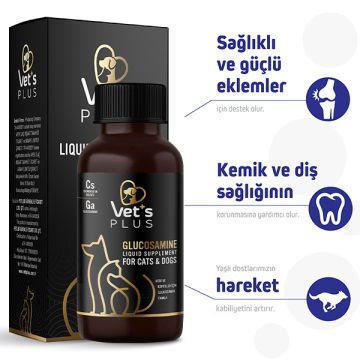 Vet's Plus Glucosamine Kedi ve Köpekler için Sıvı Eklem Sağlığı Güçlendirici Glukozamin Damla 100ml