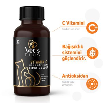Vet's Plus Vitamin C Kedi ve Köpekler için Sıvı Vitamin Damla 100ml