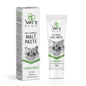 Vet's Plus Anti-Hairball Sağlıklı Tüyler için Malt Kedi Macunu 30gr