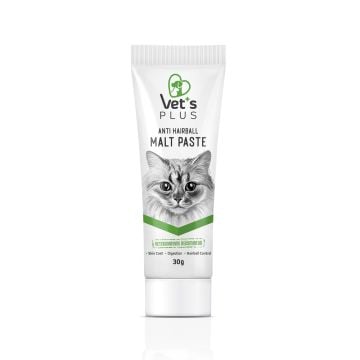 Vet's Plus Anti-Hairball Sağlıklı Tüyler için Malt Kedi Macunu 30gr