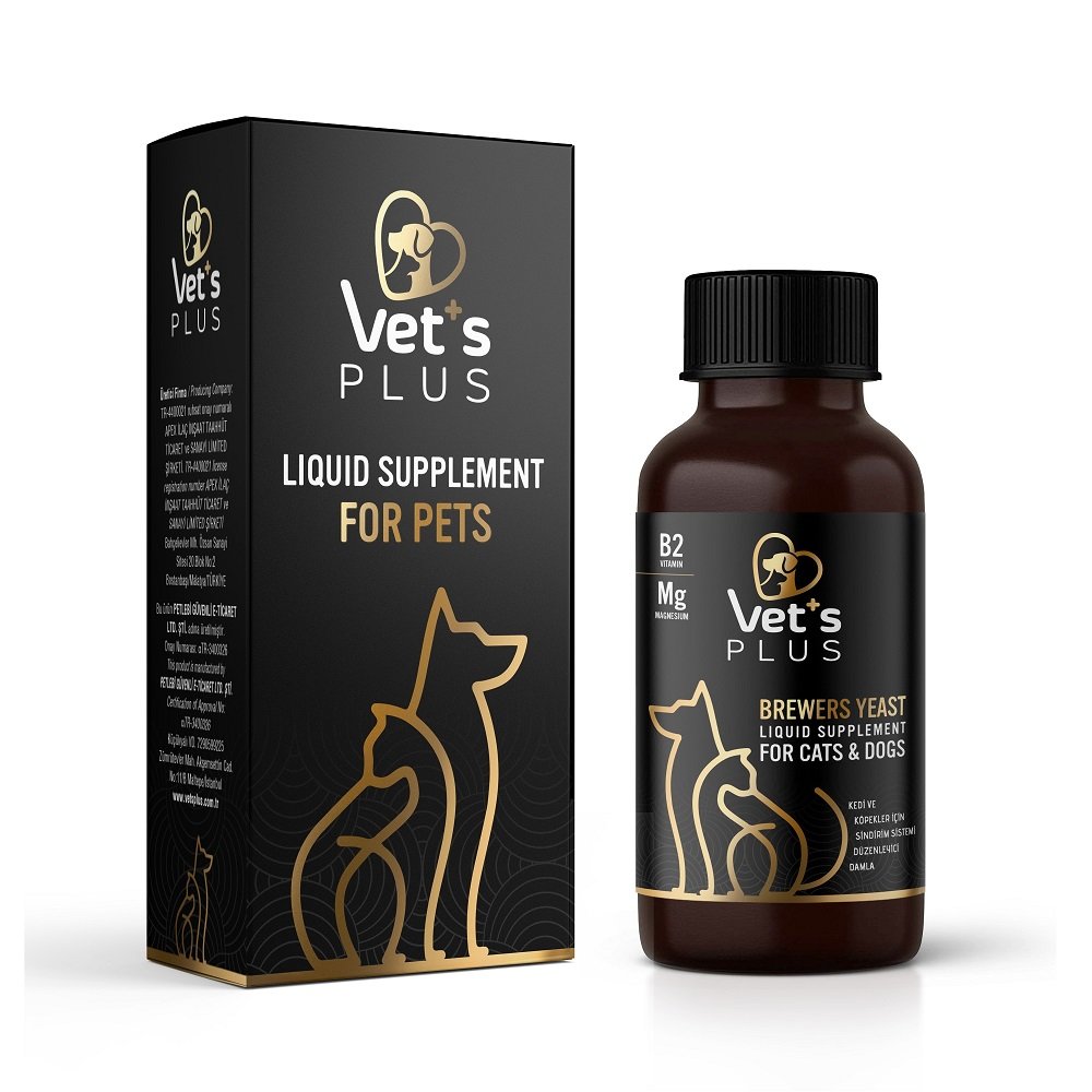 Vet's Plus Brewers Yeast Kedi ve Köpekler için Sıvı Sindirim Sistemi Düzenleyici Damla 100ml