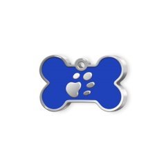 Kemik Şeklinde Mineli Küçük Köpek Künyesi Mavi