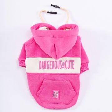 PawStar Pembe Cute Hoodie Küçük ve Orta Irk