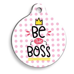 Be The Boss Pembe Yuvarlak Kedi ve Köpek Künyesi