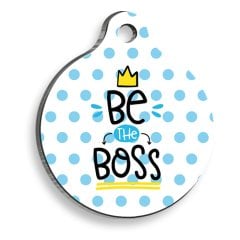 Be The Boss Mavi Yuvarlak Şekilli Kedi ve Köpek Künyesi