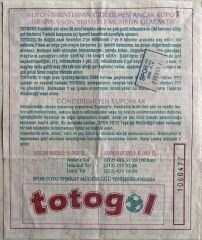 Totogol Kupon Kağıdı 1994