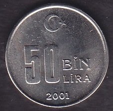 2001 Yılı 50 Bin Lira Çil