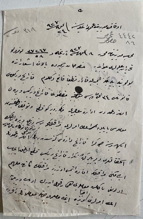 Osmanlıca El Yazması Evrak 1927