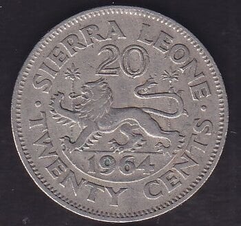 Sierra Leone 20 Cent 1964