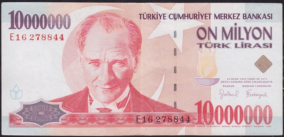 7.Emisyon 10 000 000 Lira E16 278844 Çok Temiz+