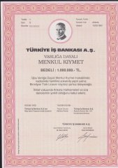 TÜRKİYE İŞ BANKASI MENKUL KIYMET 1 000 000 LİRA