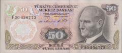 6.Emisyon 1.Tertip 50 Lira F30 436773 Çilaltı