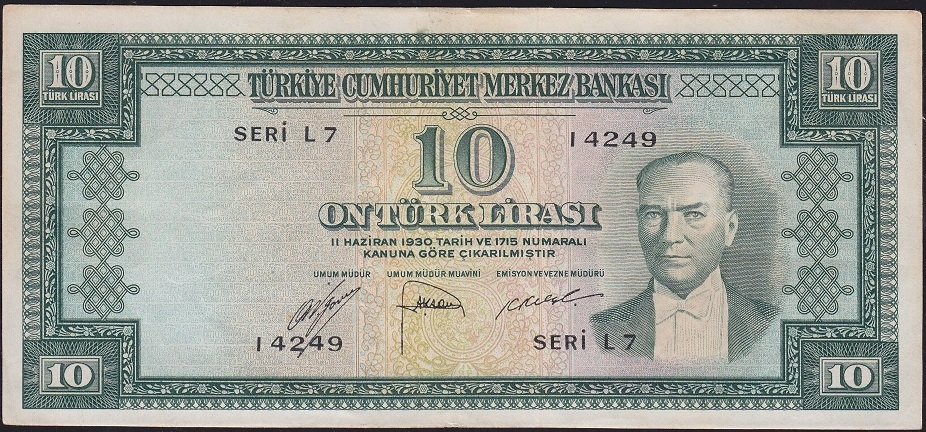 5.Emisyon 2.Tertip 10 Lira L7 14249 Çok Çok Temiz+