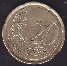 Avrupa 20 Euro Cent 2021 Yunanistan