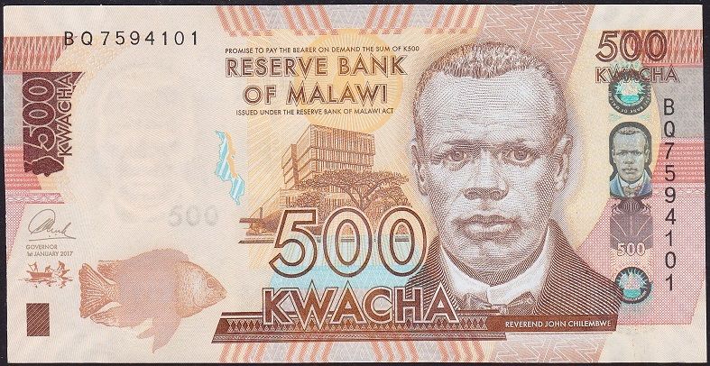 Malawi 500 Kwacha 2017 Çil