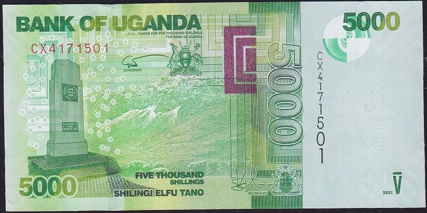 Uganda 5000 Şiling 2021 Çil