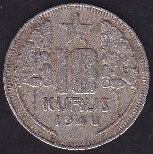 1940 Yılı 10 Kuruş