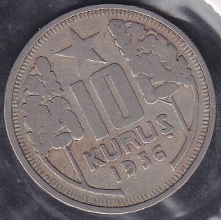 1936 Yılı 10 Kuruş