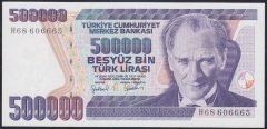 7.EMİSYON 4.TERTİP 500000 LİRA H68 606665 ÇİL